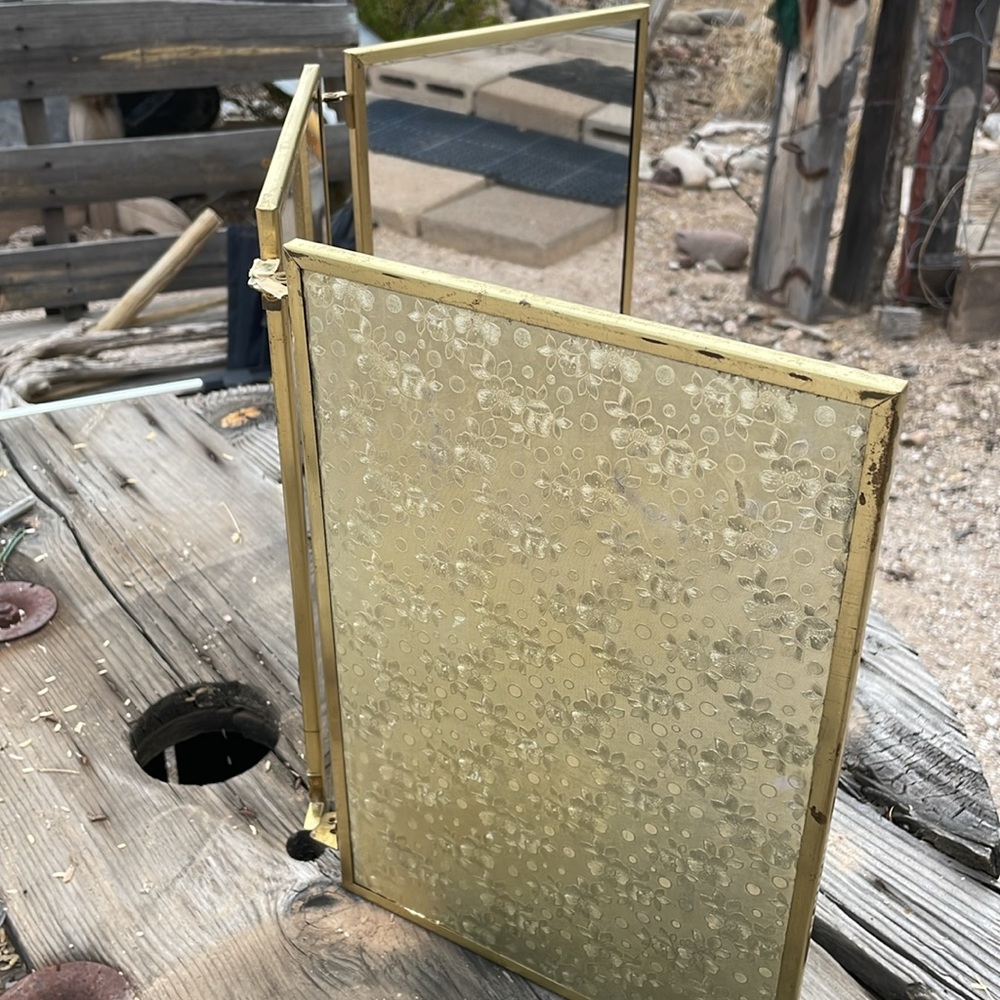 Vintage circa 1920 tri fold mirror 8x10 - Picture 2 of 9